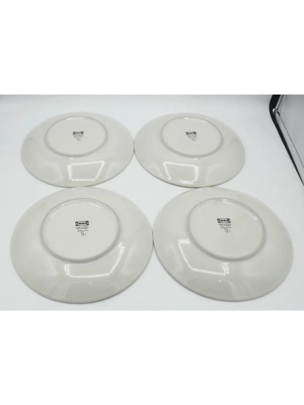 355 by IKEA of Sweden 7-7/8” Round Salad Plates 12011 Beige Set of 4 IK 365